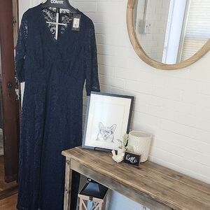 Navy Lace Dress, Xxl